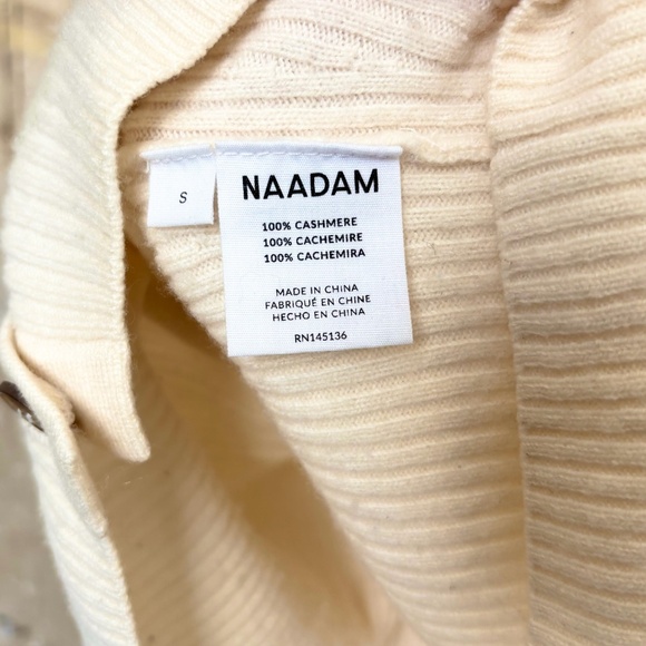 Naadam Cashmere Ribbed Cropped Cardigan - Picture 4 of 5